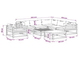 Sofa Set 8 pcs Natural Solid Acacia Wood 3417290
