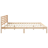 Bed Frame with Headboard Brown 180 x 220 cm Solid Pine Wood 872338
