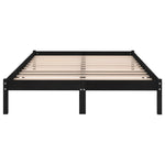 Bed Frame without Mattress Black Solid Wood King Size 810026