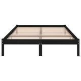 Bed Frame without Mattress Black Solid Wood King Size 810026
