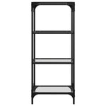 ZNTS Storage Rack with Transparent Glass Top 40x30x95 cm Steel 846038