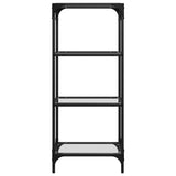 ZNTS Storage Rack with Transparent Glass Top 40x30x95 cm Steel 846038