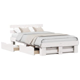 Bed Frame with Headboard White 120 x 190 cm Solid Pine Wood 3382287