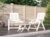 3 Piece Garden Dining Set White Polypropylene 3120463