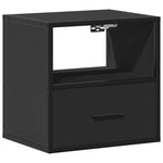 ZNTS Wall-mounted Bedside Cabinets 2 pcs Black 40x31x39.5 cm 848735