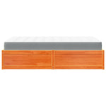 Bed with Mattress Wax Brown 140x190 cm Solid Wood Pine 3281948