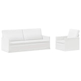 Sofa Set 2 pcs White Fabric 3433172