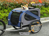 Folding Dog Bike Trailer Pet Cart Carrier for Bicycle Travel in Steel Frame with Hitch Coupler T3398P349566