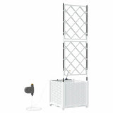 Garden Planter White 40 x 40 x 142 cm Plastic 42002917