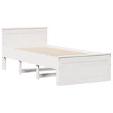 Bed Frame without Mattress with Headboard White 90x190 cm Single Solid Wood Pine 3308787