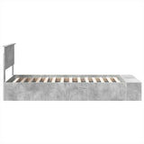 Bed Frame with Shelf Concrete Grey 90 x 200 cm Engineered Wood 3408399