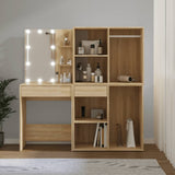 LED Dressing Table with 2 Cabinets Sonoma Oak Engineered Wood 3082029