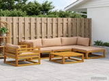 Sofa Set 6 pcs Natural Solid Acacia Wood 3417280
