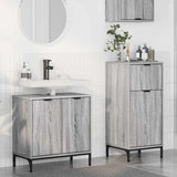 Bathroom Furniture Set with Drawer with Shelf 2 pcs Grey Sonoma 3393099
