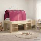 Bed with Tunnel with Shelf 3 pcs Sonoma and Red Engineered Wood 3423591