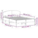 Bed Frame without Mattress Wax Brown 120x190 cm Small Double Solid Wood Pine 3207236