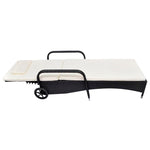 Sun Lounger with Wheels Poly Rattan Black 42482
