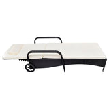 Sun Lounger with Wheels Poly Rattan Black 42482