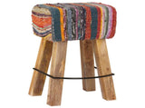 Bar Stool 2 pcs Multicolour 44 x 33 x 74 cm Real Leather 42042128