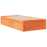 Bed Frame without Mattress Wax Brown 90x200 cm Solid Wood Pine 846833