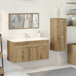 ZNTS 3 Piece Bathroom Furniture Set Artisan Oak Engineered Wood 3328594