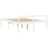 Bed Frame White Solid pine wood 120x200 cm Solid Wood Bed Frame 810610