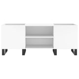 Record Cabinet White 121x38x48 cm Engineered Wood 831684