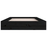 Bed Frame without Mattress Black 75x190 cm Small Single Solid Wood 820700