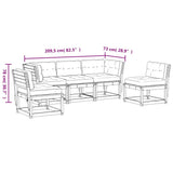 5 Piece Garden Sofa Set with Cushions Solid Wood Pine 3216975