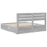 Bed Frame with Drawer Grey Sonoma 200 x 200 cm Engineered Wood 3411613