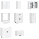 8 Piece Kitchen Cabinet Set "Kalmar" White Engineered Wood 3314831