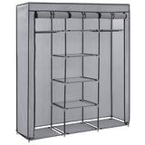 Wardrobe with Compartments and Rods Grey 150x45x175 cm Fabric 282456