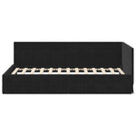 Corner Bed Frame with Headboard Black 90 x 190 cm Velvet 42016383