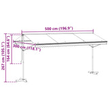 Free Standing Awning Grey 5 x 3 m Polyester 42033633
