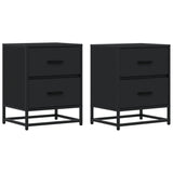 Bedside Cabinets 2 pcs Black 40x31x50 cm Engineered Wood 848675