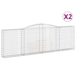 Arched Gabion Baskets 2 pcs 400x30x120/140 cm Galvanised Iron 3146879