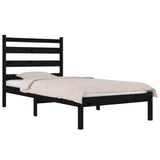 3103642 Bed Frame without Mattress Black Solid Wood 100x200 cm