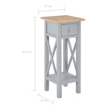 ZNTS Side Table Grey 27x27x65.5 cm Wood 280058