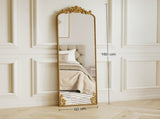 Full Length Mirror, 50 x 160 cm Floor Mirror with Baroque Metal Frame for Bedroom, Living Room, T3398P555114