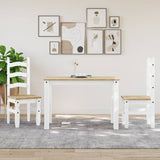 Dining Table Panama White 117x60x75 cm Solid Wood Pine 4005704