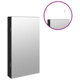 Mirror Jewellery Cabinet with LED Lights Wall Mounted Black 353239