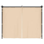 ZNTS Gazebo with Curtains 3x3 m Cream Steel 48050