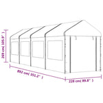 Gazebo with Roof White 8.92x2.28x2.69 m Polyethylene 3155480