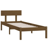Bed Frame without Mattress Honey Brown Solid Wood Pine Single 810115