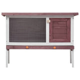 170829 Outdoor Rabbit Hutch 1 Layer Brown Wood