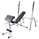 Workout Bench with Weight Rack, Barbell and Dumbbell Set 120 kg 275376