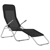 Folding Sun Loungers 2 pcs Textilene Black 44338