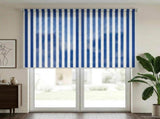 Outdoor Roller Blind 90% UV Block Blue and White Stripe HDPE 42035981