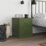 ZNTS Bedside Cabinet Green 34.5x39x44 cm Steel 841627