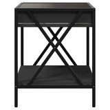 ZNTS Coffee Table with Infinity LED Black 40x40x49 cm 847692